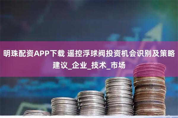 明珠配资APP下载 遥控浮球阀投资机会识别及策略建议_企业_技术_市场