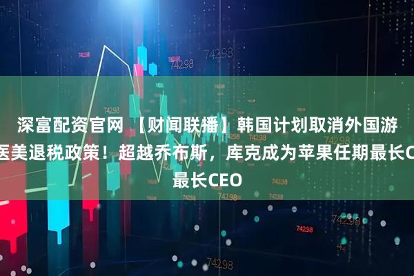 深富配资官网 【财闻联播】韩国计划取消外国游客医美退税政策!超越乔布斯,库克成为苹果任期最长CEO